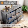 6 Drawer Dresser, Wooden Chest of Drawers for for Office, Storage Cabinet Organizer Drawers for Living Room, Bedroom, Hallway - 4 of 4