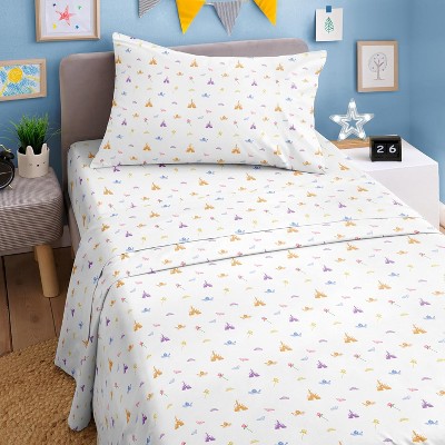 Kids 4 Piece Bed Sheet Set - Cute & Cozy Wrinkle-Resistant with Vibrant Designs - CGK Linens.