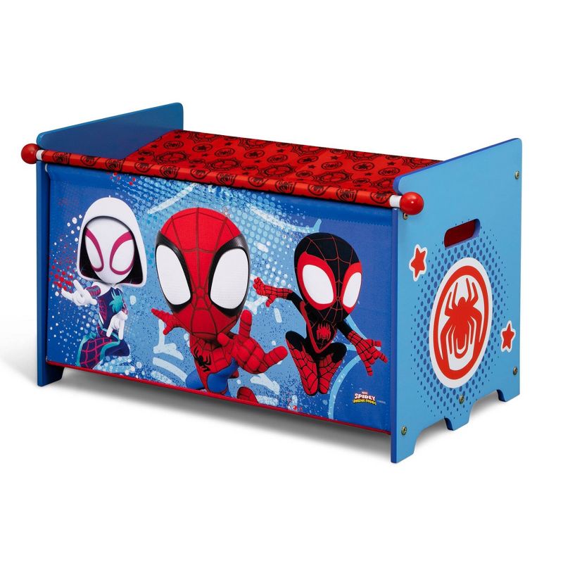 Delta Children Marvel Spidey and His Amazing Friends Toy Box with Retractable Fabric Top - Blue, 6 of 11