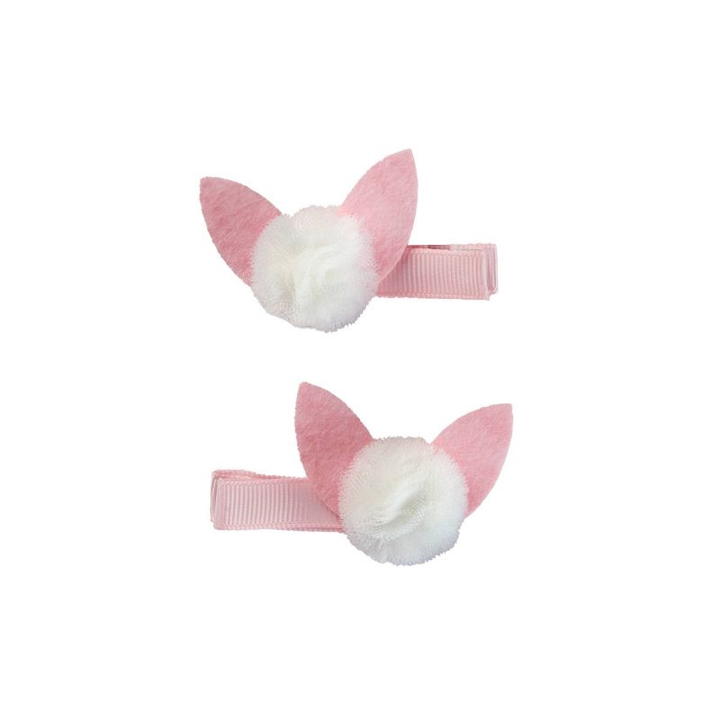 sc&#252;nci Kids Pom-Pom Embellished Bunny Ears Hair Clips - Pink - 2pcs, 4 of 7