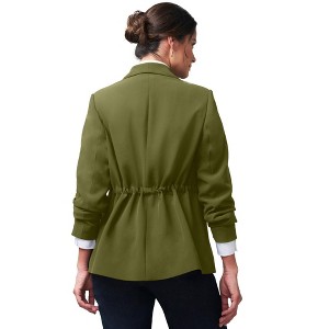 Jessica London Women's Plus Size Cinch Back Bi-Stretch Blazer - 1 of 4