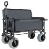 CAVINAS 3-in-1 Folding Wagon Cart with Bench Seat, Shopping Wagon Cart for Camping, Shopping - 2 of 4