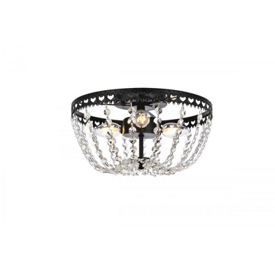 Elegant Lighting Kylie 14 inch flush mount in black