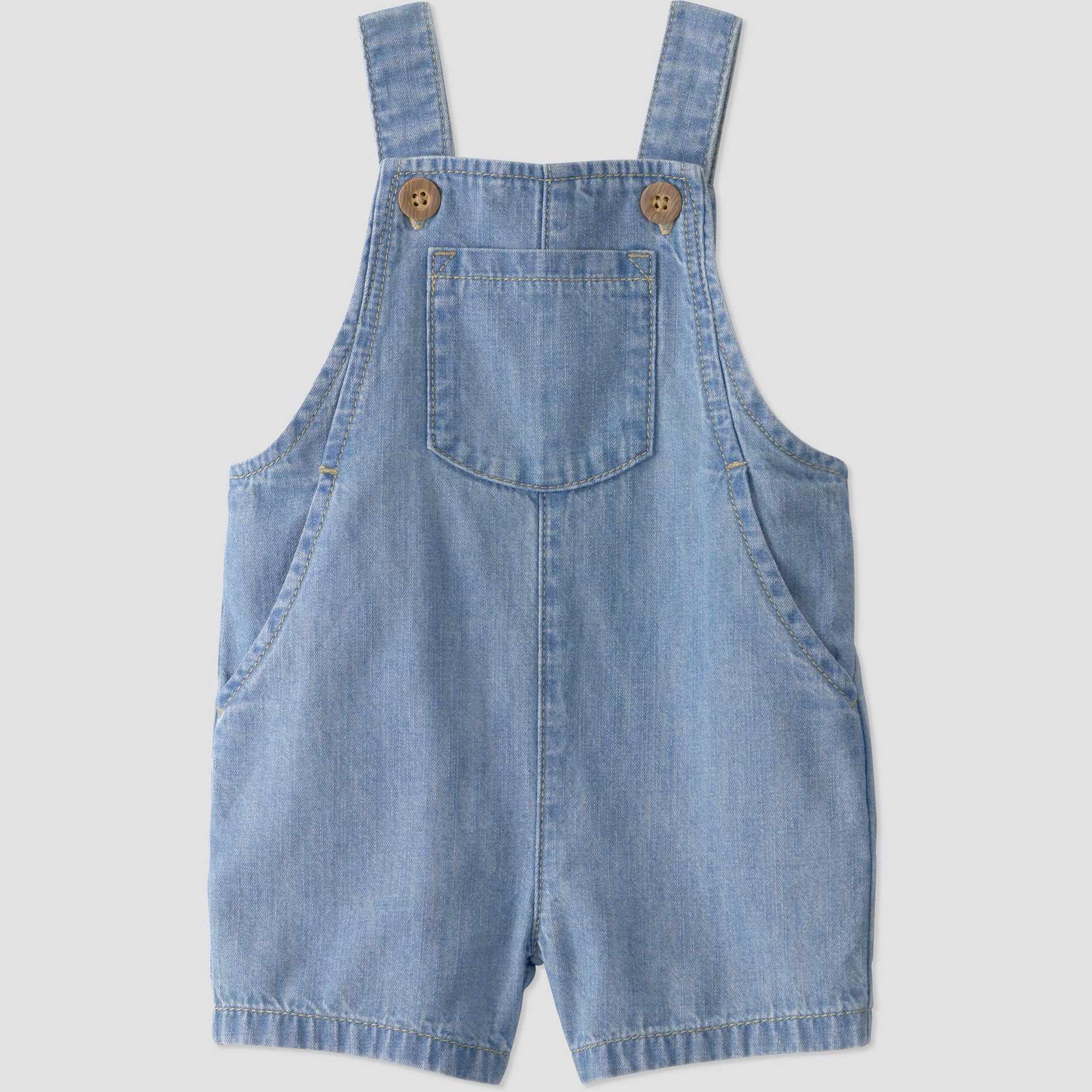 Little Planet by Carter's Baby Organic Chambray Shortall - Blue Denim