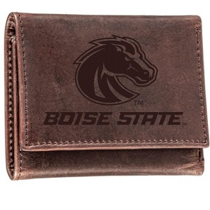 Evergreen NCAA Boise State Broncos Brown Leather Trifold Wallet Officially Licensed with Gift Box - 1 of 1