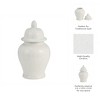 Sagebrook Home 10" Ivory Temple Jar - Ceramic Chinoiserie Classic Contemporary Decorative Jar Accent Ivory - 3 of 4