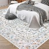 Boho Area Rug,Machine Washable Ultra-Thin Low-Pile Floral Carpet Non-Slip Soft Indoor Rug for Living Room & Bedroom - 3 of 4