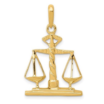 Black Bow Jewelry 14k Yellow Gold Scales of Justice Polished Pendant
