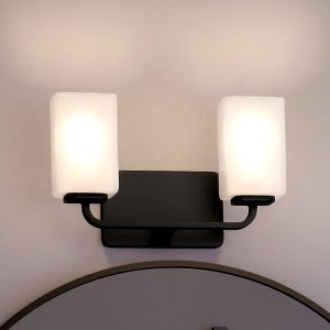 Urban Ambiance Luxury Contemporary Bath Light 8.5''H x 13.5''W,  Midnight Black Finish,  Louisville Collection, UHP4329 - 1 of 4