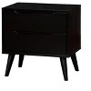 Grungis Mid-Century Nightstands with 2 Drawers,Wooden Night Stand with Tapered Legs,Solid Rubberwood Bedside Table for Bedroom,Living Room - 2 of 4