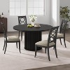 Nasitip 47" Black Round Dining Table for 4–6 People, Industrial Kitchen Table with Waveform Metal Base for Dining Room or Kitchen - 3 of 4