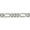 Black Bow Jewelry Mens 9mm Rhodium Plated Sterling Silver Solid Figaro Chain Bracelet - 3 of 4