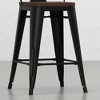 PAGED Bar Stools Set of 2, Modern Metal Counter Height Bar Chair with Curved Back and Footrest for Bar, Kitchen, Dining Room - 3 of 4