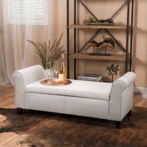 Modern Contemporary Fabric Storage Ottoman for living room bedroom-Christopher Knight Home - 1 of 4