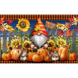 Briarwood Lane Fall Doormat 30x18 Indoor Outdoor Gnome and Pumpkins For Fall Doormat - 1 of 4
