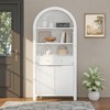 Dexmalle 71"Fluted Arched Pantry Cabinet with Adjustable Shelves and Display Glass Door - 3 of 4