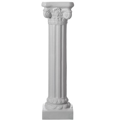 Uniquewise Fiberglass White Plinth Roman Column Ionic Piller Pedestal Vase Stand for Wedding or Party, Living Room Decor - Photography Props