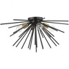 Livex Lighting Tribeca 4 - Light Flush Mount in  Shiny Black/Polished Brass - 4 of 4