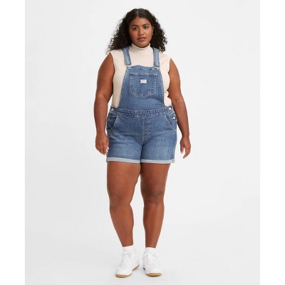 Plus size womens overall 2024 shorts