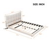 Full Size Linen Fabric Upholstered Platform Bed with LED Lights, USB Ports and Outlet 4L - ModernLuxe - 3 of 4
