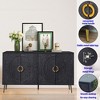 Modern Lacquered 4 Door Wooden Cabinet Sideboard Buffet Server Cabinet Storage Cabinet - 2 of 4