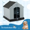 Costway Enduring Waterproof Plastic Dog House w/Sloping Roofs Indoor Outdoor Dog House Gray - 3 of 4