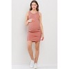 Hello Miz Womens Ribbed Sleeveless Ruched Maternity Dress - 4 of 4