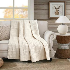 Marcielo 100% Cotton Quilted Decorative Throw Blanket Quilt - 1 of 4