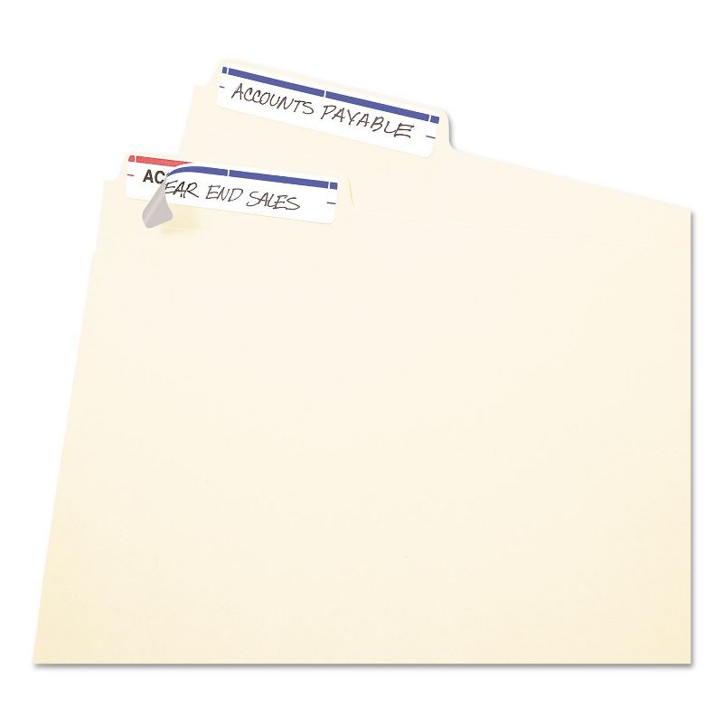 Avery Print or Write File Folder Labels 11/16 x 3 7/16 White/Dark Blue Bar 252/Pack 05200, 5 of 9