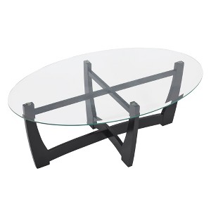NicBex Modern 48" Oval Coffee Table with Glass Top for Living Room and Bedroom - 1 of 4