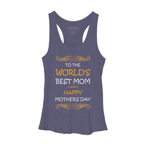 Women's Design By Humans Happy Mother's Day World's Best Mom By tmsarts Racerback Tank Top - 1 of 2
