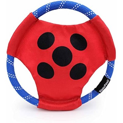 ZippyPaws Rope Gliderz - Durable Outdoor Dog Frisbee Toy, Soft Pet Flying Disc for Beach & Pool - Superhero Show Miraculous Ladybug