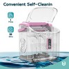 EUHOMY Countertop Ice Maker Machine with Handle, 26.5lbs Per Day, 9 Cubes in 6 Mins, Auto-Cleaning Portable Ice Maker with Basket and Scoop,Pink - 4 of 4