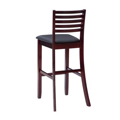 Merlot Espresso 30" Ladder Back Barstool with Padded Seat
