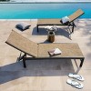 2pk Outdoor All Weather Aluminum Adjustable Chaise Lounge Chairs for Patio Beach Yard Pool - Crestlive Products - image 3 of 4