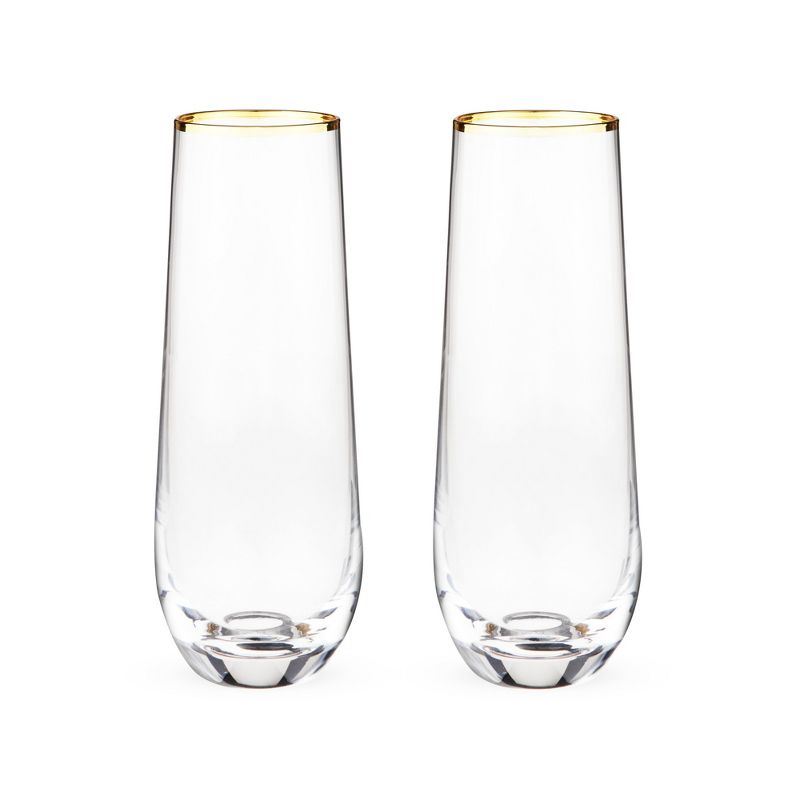 Twine Gilded Wine Glasses, Gold Rimmed, Set of 2, 1 of 12