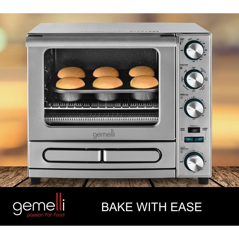Gemelli Home Oven, Professional Grade Convection Oven with Built-In Rotisserie, 4 of 10