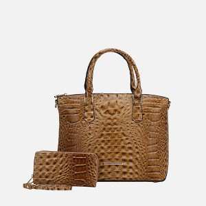 MKF Collection Liora Women's Croc Embossed Tote & Wallet Set Functional by Mia K - 1 of 4