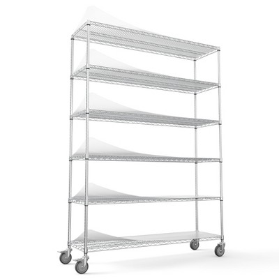 Dolonm 6-Tier Heavy Duty Corner Shelf, Adjustable Metal Rack ,Storage Display Chrome Rack, for Bathroom/Kitchen/Office