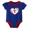 MLB Texas Rangers Infant Girls' 3pk Bodysuit - 4 of 4