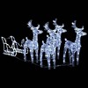 Reindeer And Sleigh Christmas Decoration Cool White - 3 of 4