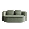 Foldable Sofa Convertible Sleeper Sofa Bed Floor Sofa Corduroy Upholstered Lounge Sofa with Multi Functional Blanket & Pillows - ModernLuxe - 4 of 4