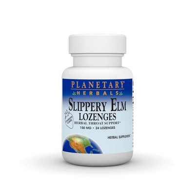 Slippery Elm Lozenges Strawberry by Planetary Herbals  -  24 Lozenge