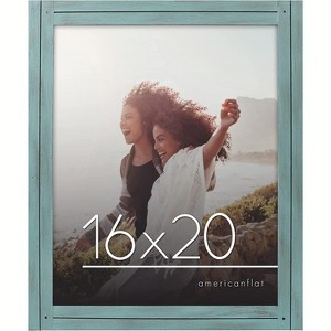Americanflat Rustic Picture Frame with polished glass - Displays Textured Wood and Polished Glass for Wall and Tabletop - 1 of 4