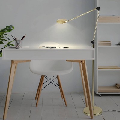 Sage 68" Gold Adjustable Arc LED Floor Lamp with 3-Way Switch