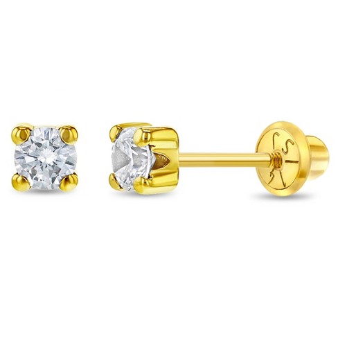 Baby Girls' Classic Ball Screw Back 14k White Gold Earrings - 3mm - In  Season Jewelry