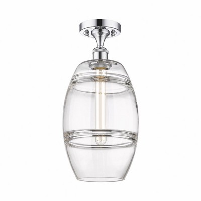 Vaz - 1 Light Semi-Flush Mount In Industrial Style-11.13 Inches Tall and 8 Inches Wide