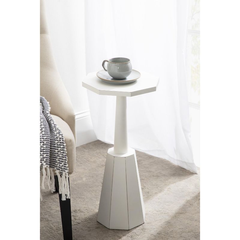 Kate and Laurel Octavia Octagon MDF Drink Table, 11x11x24, White, 6 of 10