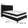 Emma and Oliver Full Accent Extended Panel Platform Bed/Memory Foam Mattress-Black Fabric - 3 of 4