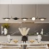 LNC Ptolomaeus 5-Lights 54" Mid-Century Modern Luxury Geometric Integrated LED Kitchen Island Pendant Lightss, Black and White - 2 of 4